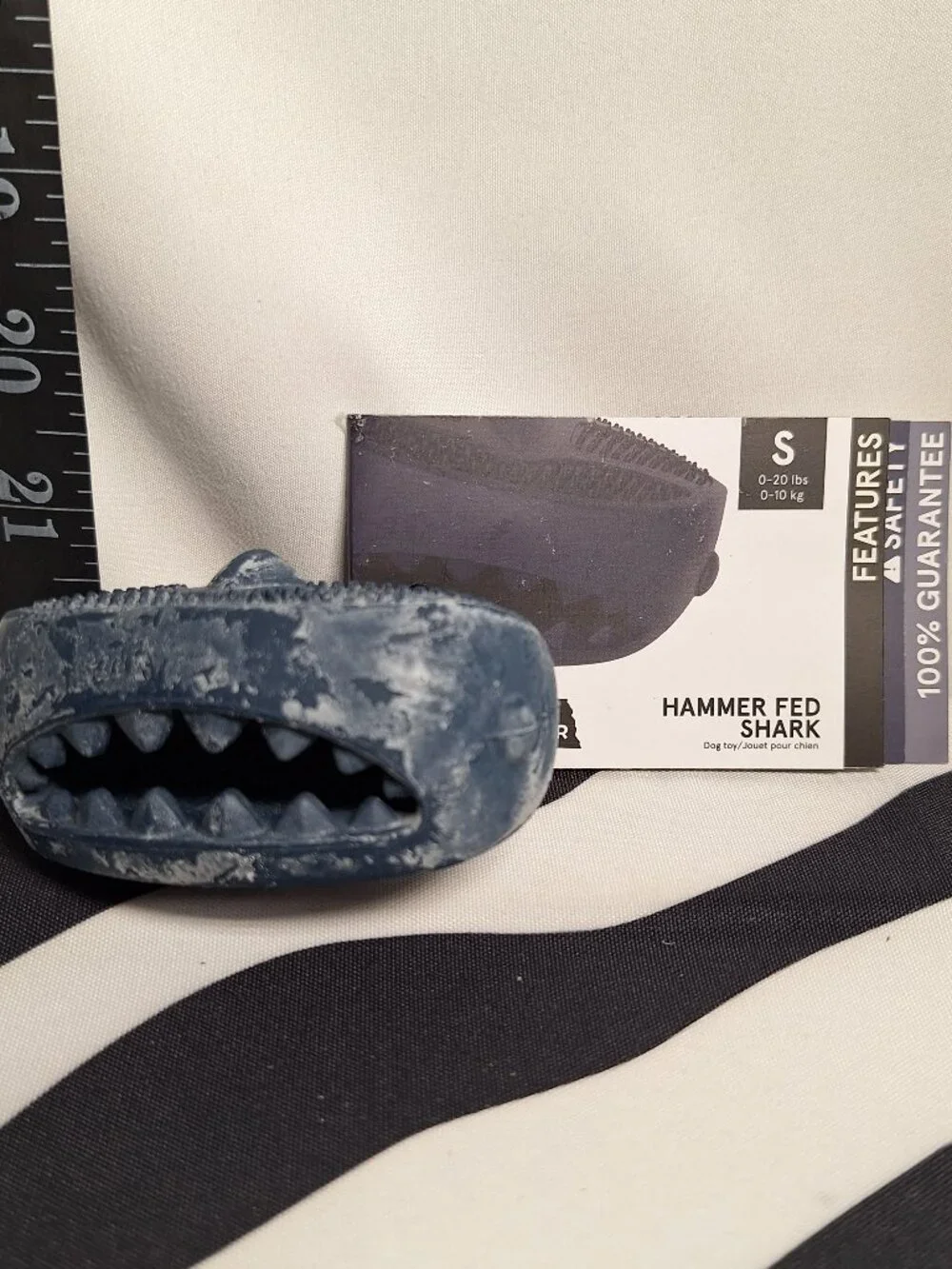 NWT Bark Super Chewer Hammer Fed Shark Dog Toy S